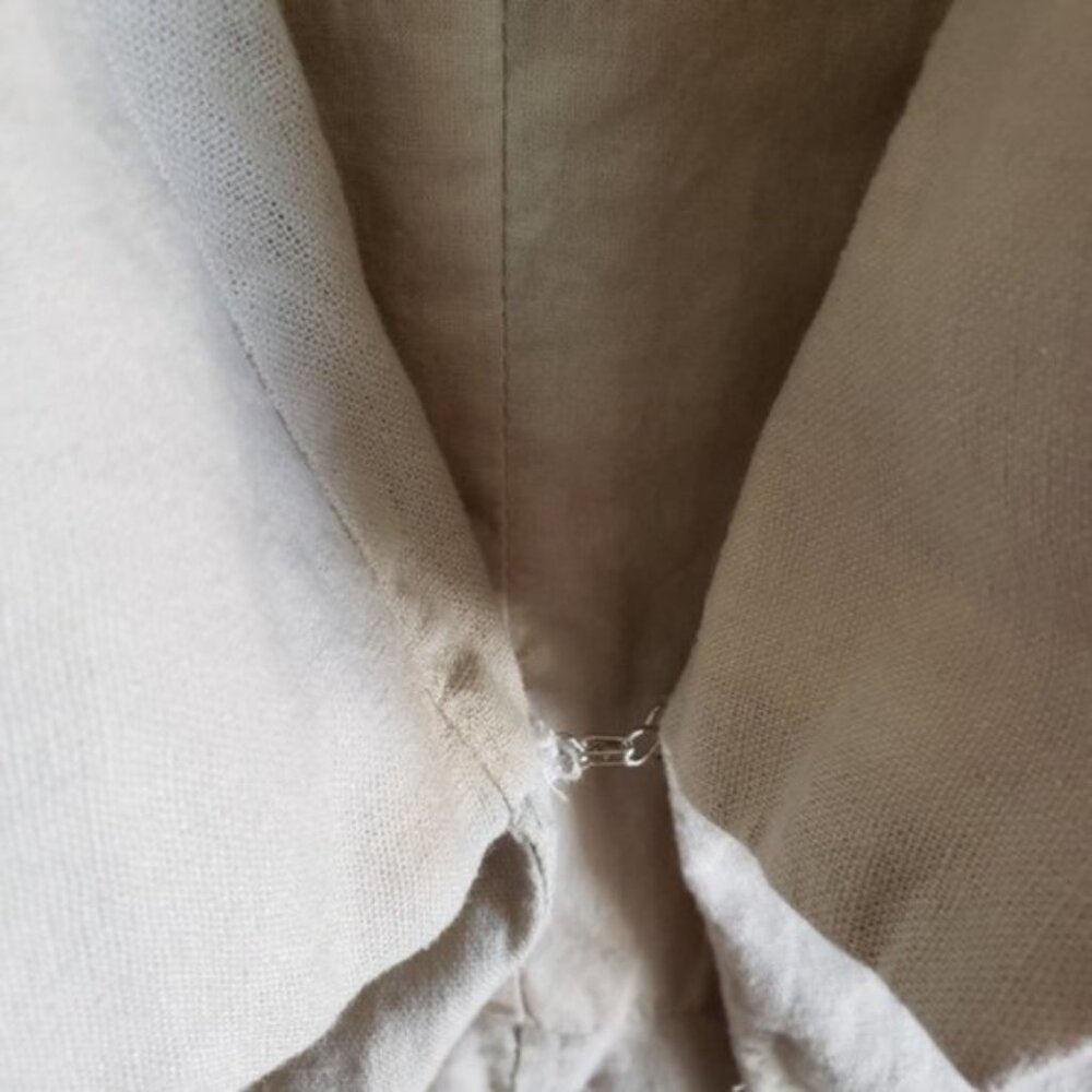 Chocolate USA Linen/Rayon Lagenlook Summer Blazer Jacket in Ivory size S - Picture 12 of 14